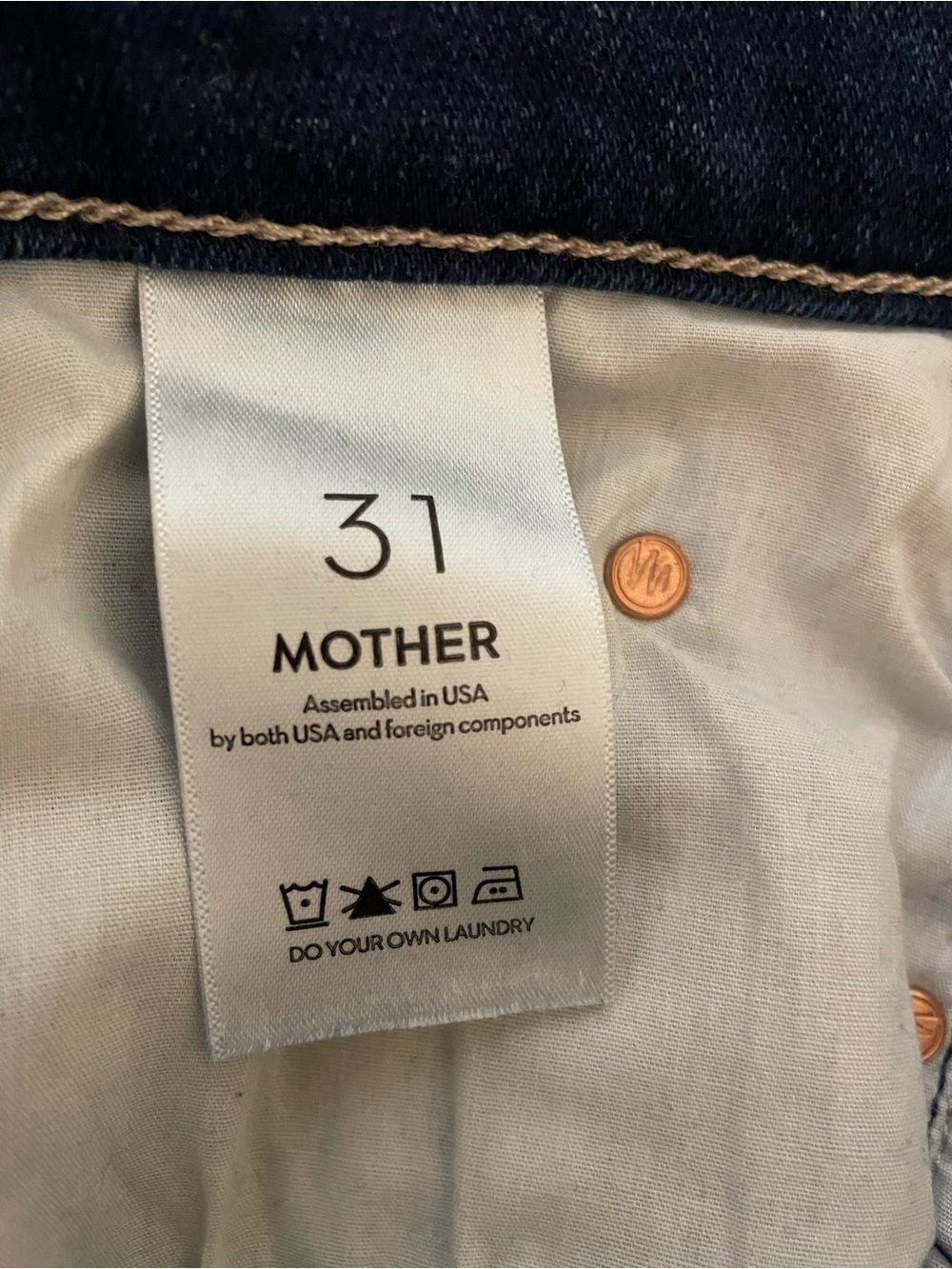 MOTHER Women's Indigo Straight Jeans 'The Runaway' Size 31 - Picture 3 of 8